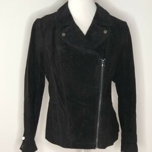 Isaac Mizrahi Live! Suede Moto Jacket Black New Size 2 Black